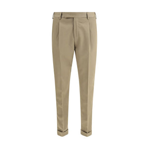 PT Torino Green Fleece Wool Dress Pants