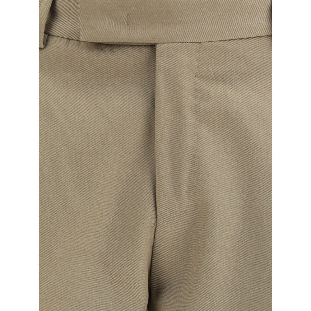 PT Torino Green Fleece Wool Dress Pants