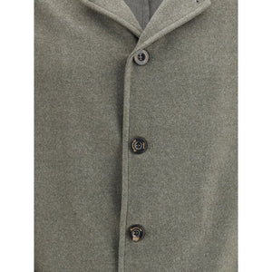 Finamore Green Fleece Wool Coat