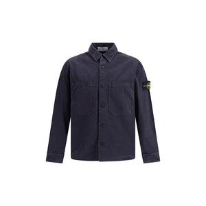 Stone Island Blue Cotton Dress Shirt