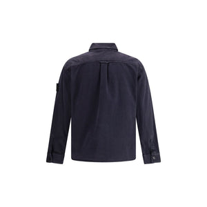 Stone Island Blue Cotton Dress Shirt