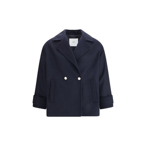 Cruna Blue Fleece Wool Coat
