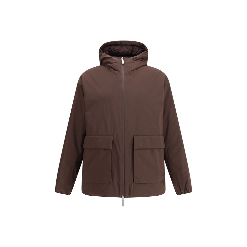 LAMINAR Brown Nylon Full-Length Jacket