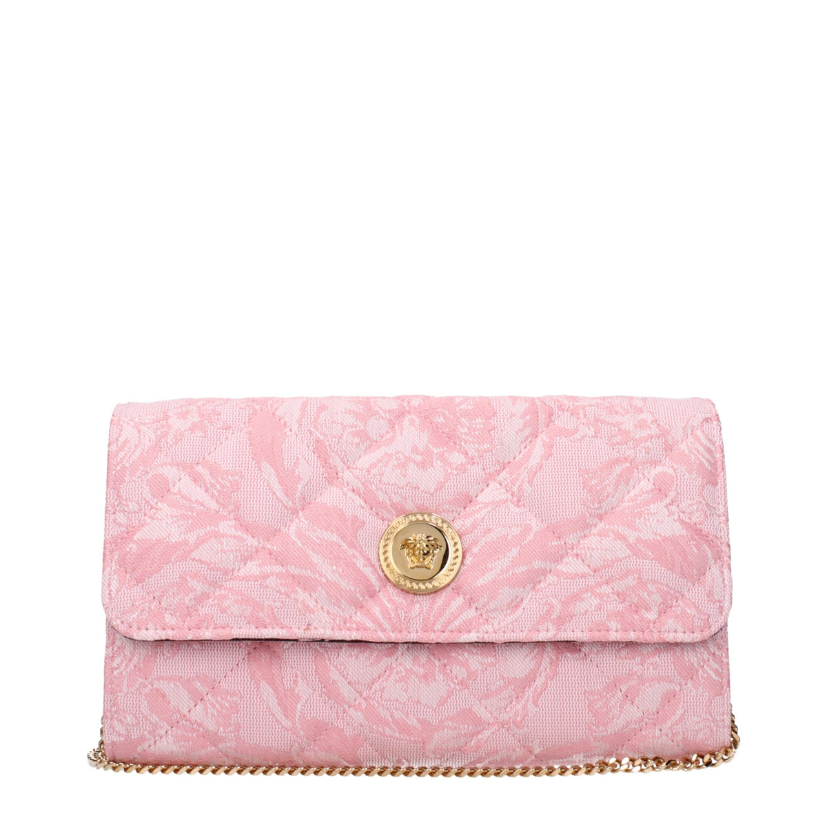 Versace Pink Fabric Clutch Bag