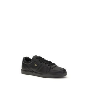 Prada Black Calf Leather Bos Taurus Sneakers