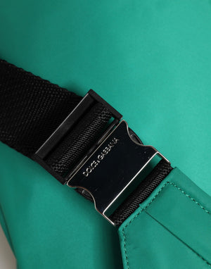 Dolce & Gabbana Green Logo Plaque Nylon Waist Fanny Pack Men's Borse Bag