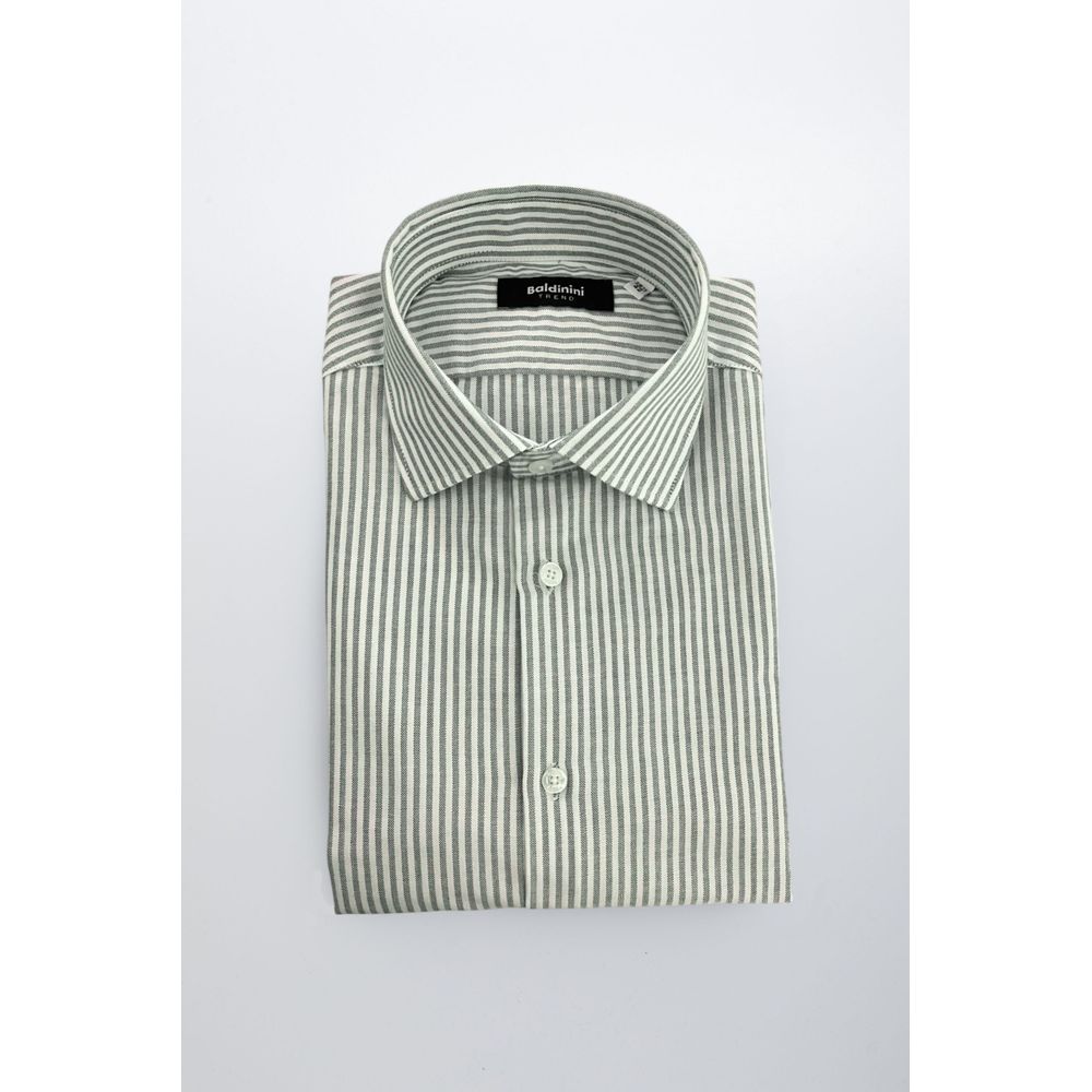 Baldinini Trend Green Cotton Men Shirt