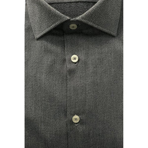 Baldinini Trend Gray Cotton Men Shirt