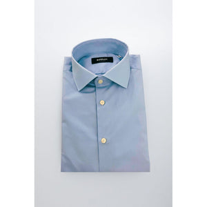 Baldinini Trend Light Blue Cotton Men Shirt