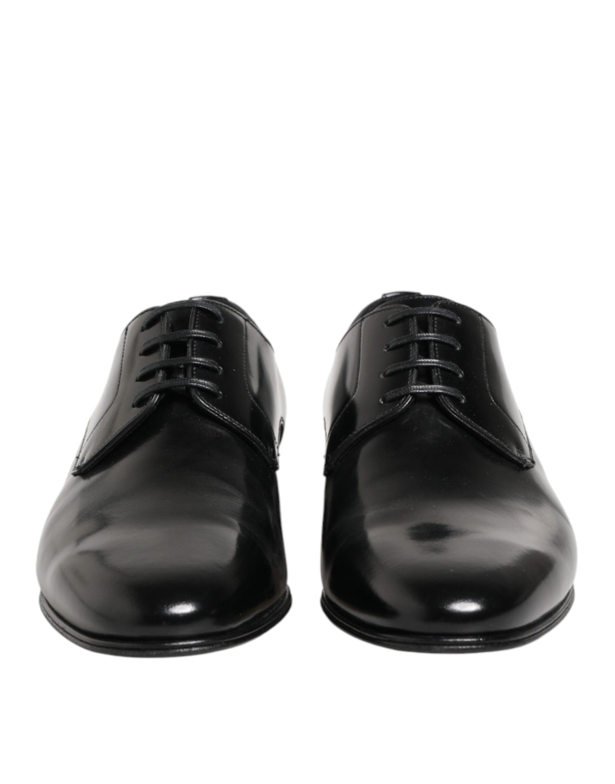 Dolce & Gabbana Black Calfskin Leather Derby Men Dress Shoes
