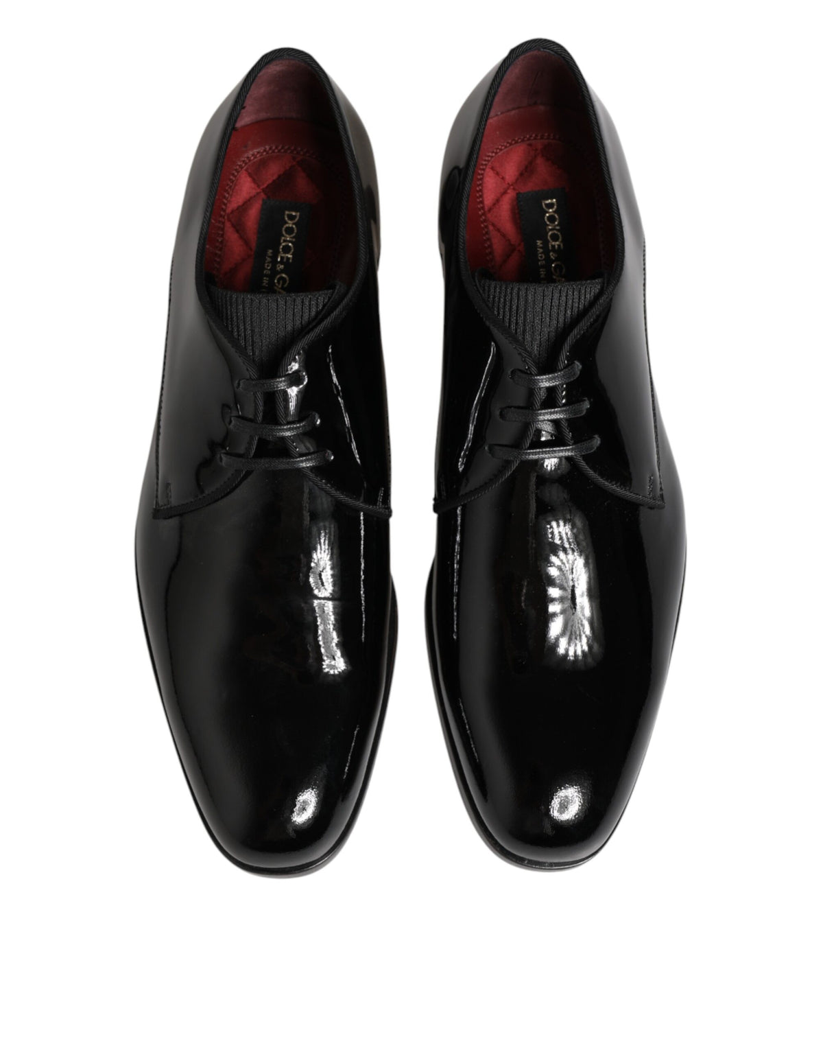 Dolce & Gabbana Black Calfskin Leather Derby Dress Shoes