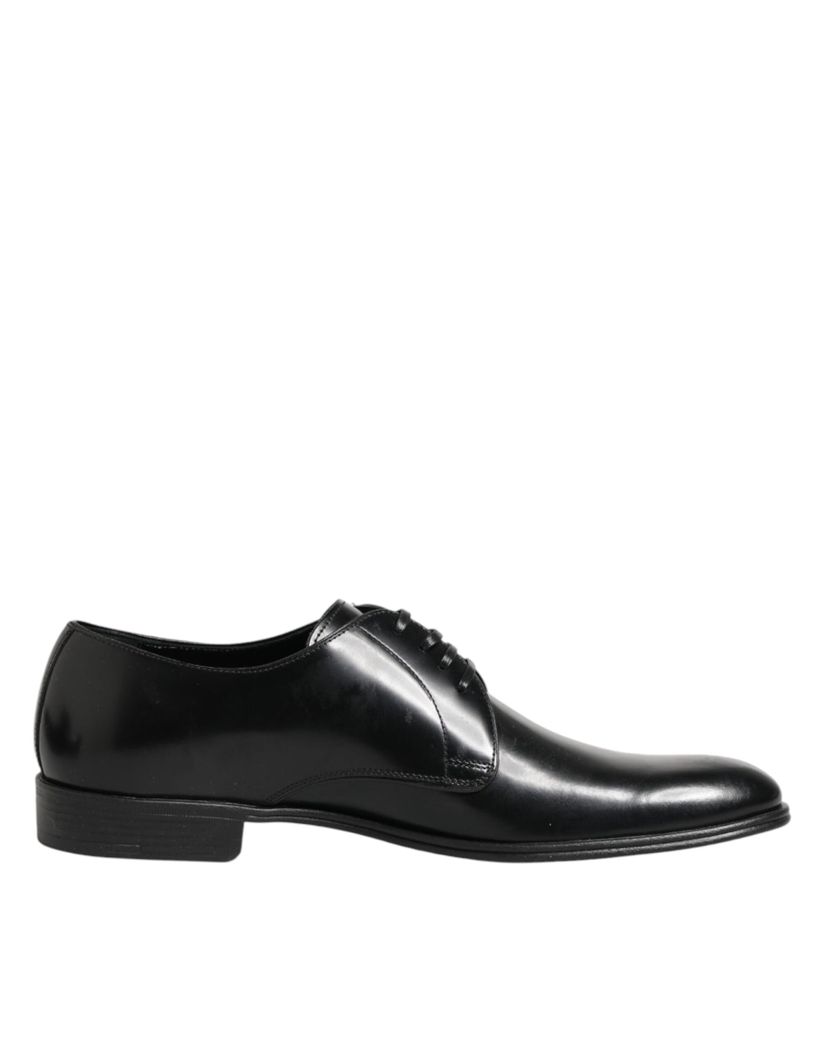 Dolce & Gabbana Black Calfskin Leather Derby Dress Shoes