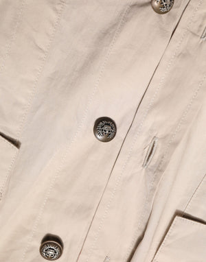 Dolce & Gabbana Beige Collared Long Sleeve Cotton Shirt Top