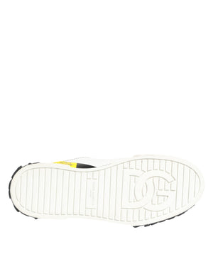 Dolce & Gabbana Multicolor Leather Graffiti Low Top Sneakers Shoes