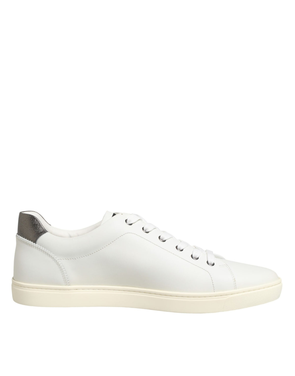 Dolce & Gabbana White Leather Heart Embellished Sneakers Shoes
