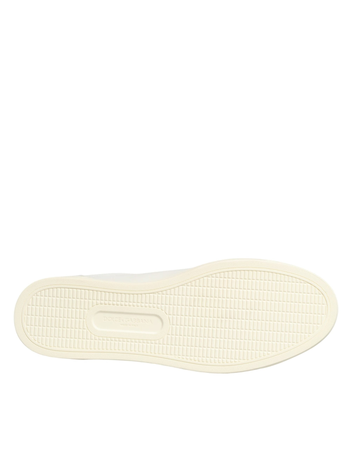 Dolce & Gabbana White Leather Heart Embellished Sneakers Shoes