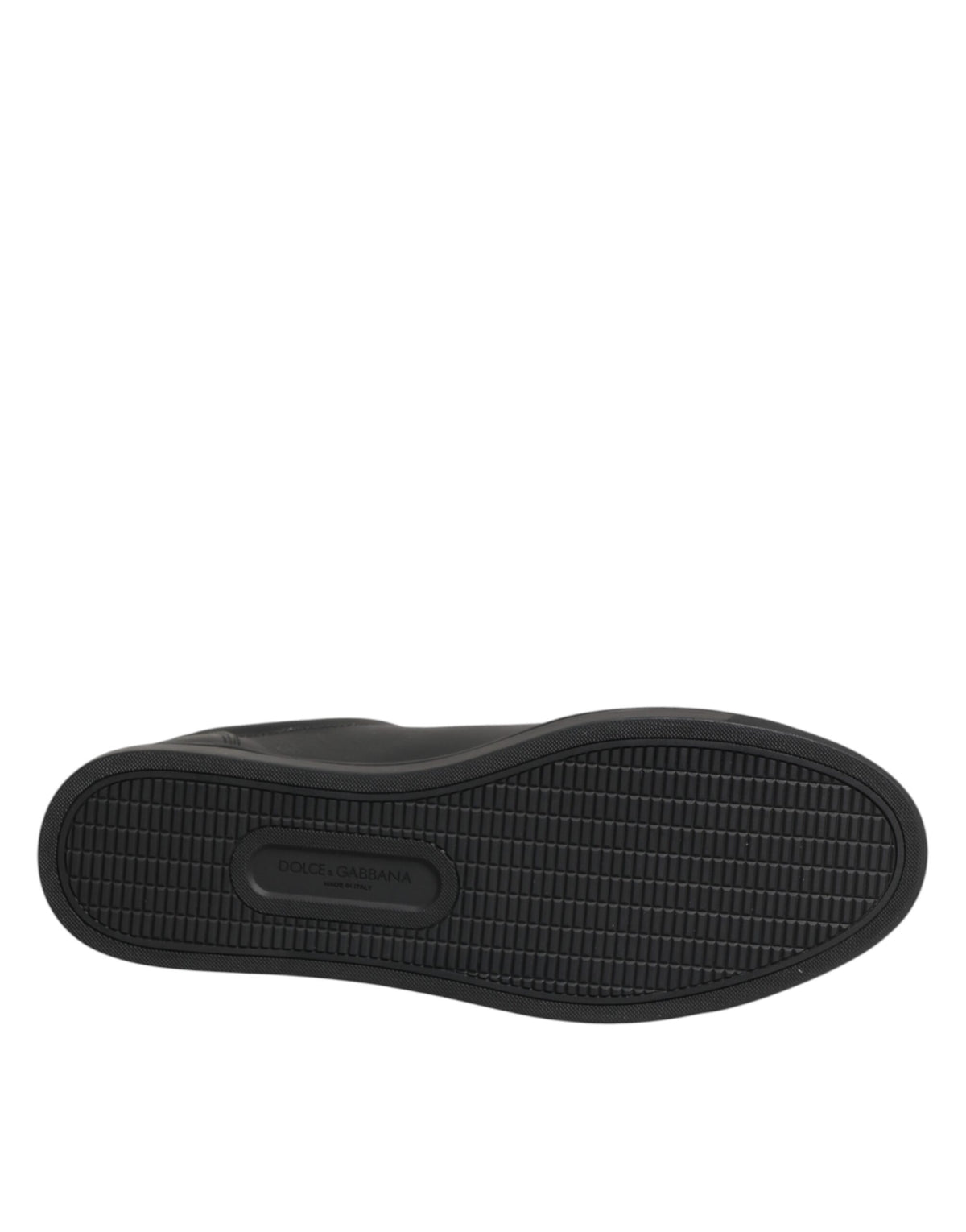 Dolce & Gabbana Black Leather Heart Embellished Sneakers Shoes