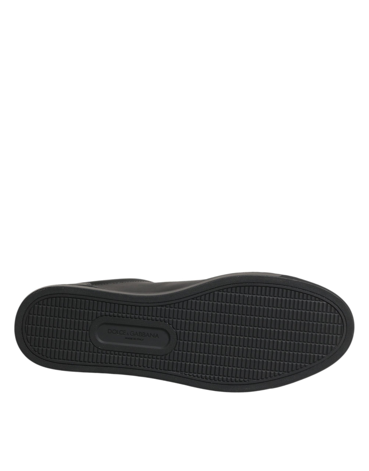 Dolce & Gabbana Black Leather Heart Embellished Sneakers Shoes