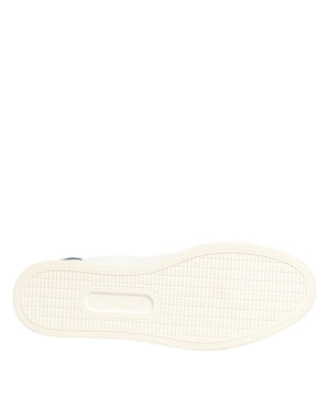 Dolce & Gabbana White Blue Leather Logo Patch Sneakers Shoes