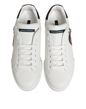 Dolce & Gabbana White Leather #DGFAMILY Men Sneakers Shoes