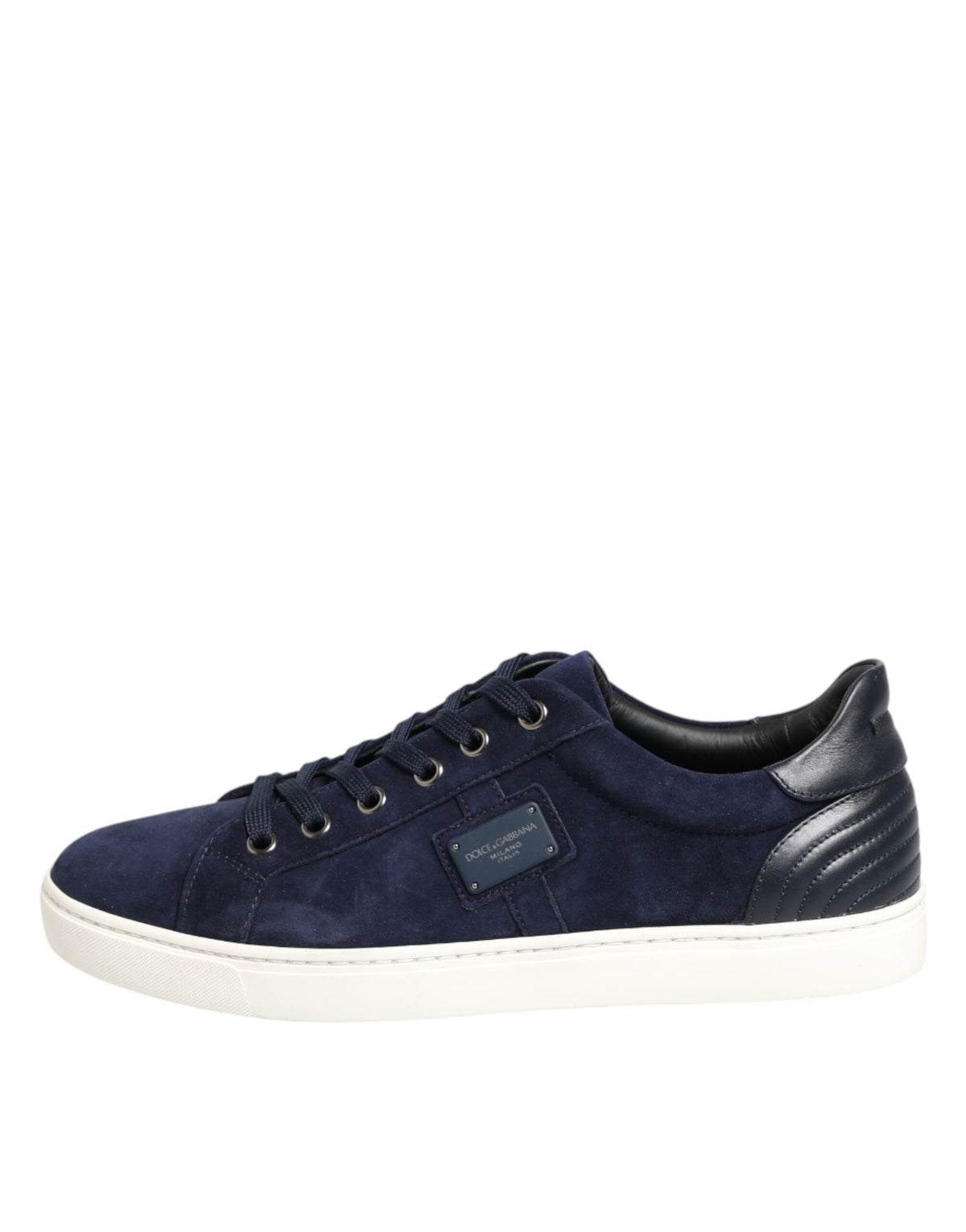 Dolce & Gabbana Blue Leather Suede Low Top Sneakers Shoes