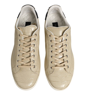 Dolce & Gabbana Beige London Low Top Leather Sneakers Shoes