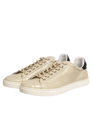 Dolce & Gabbana Beige London Low Top Leather Sneakers Shoes