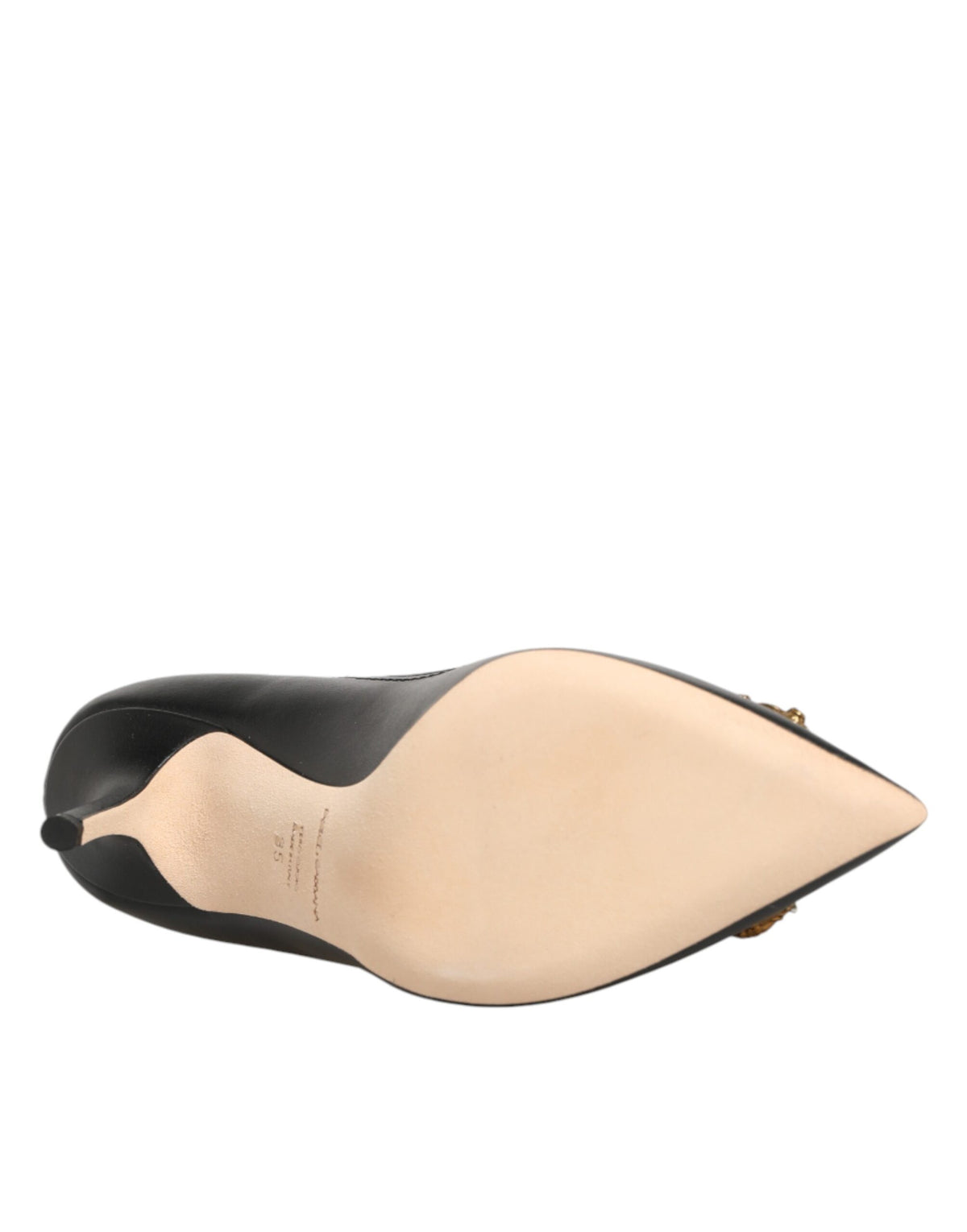 Dolce & Gabbana Black Leather DG Amore Heels Pumps Shoes