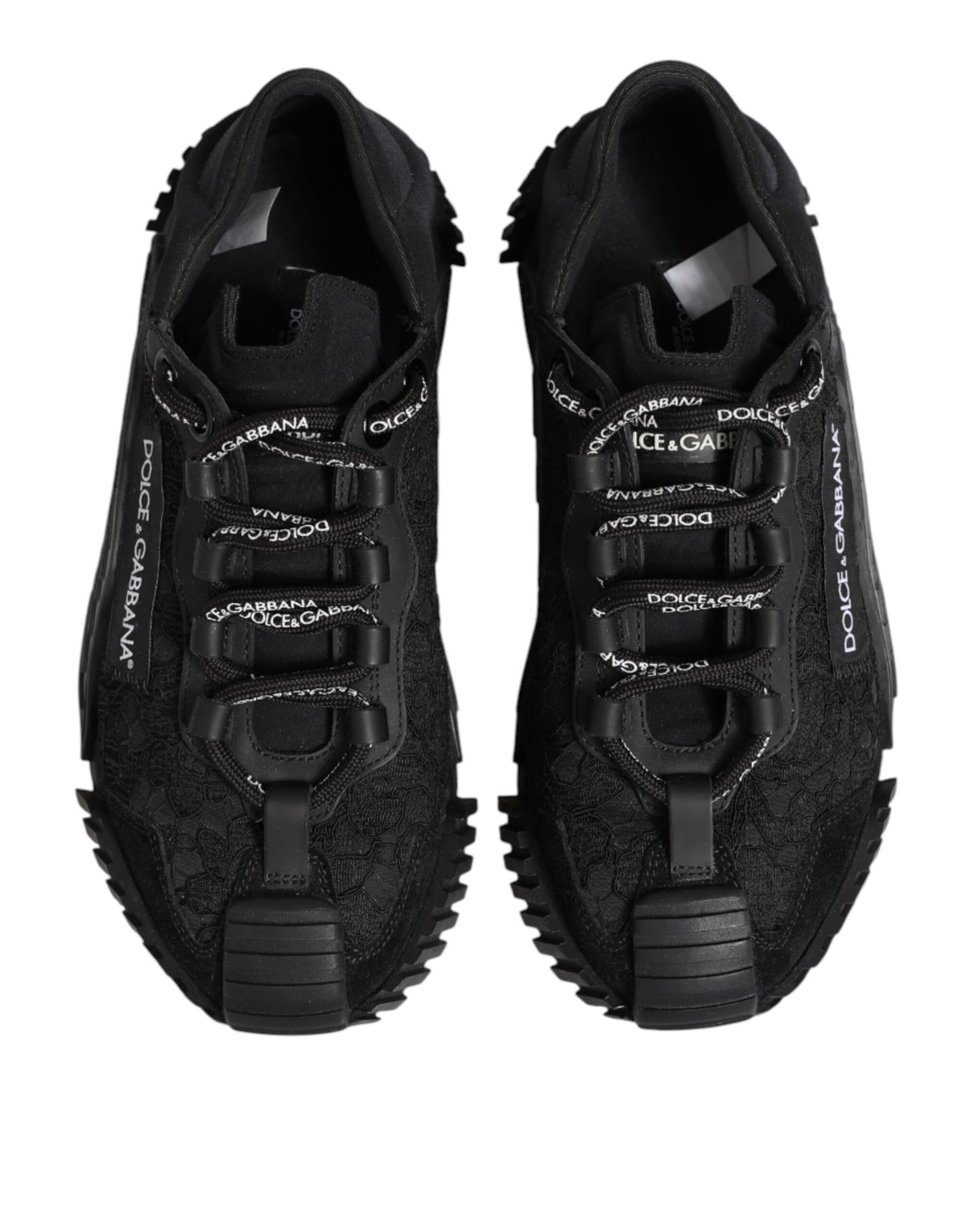 Dolce & Gabbana Black Logo Lace Low Top NS1 Sneakers Shoes