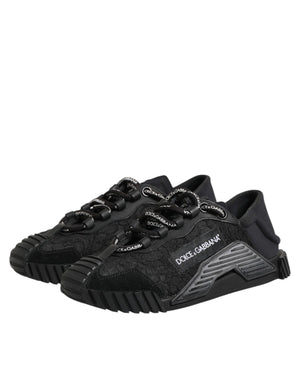 Dolce & Gabbana Black Logo Lace Low Top NS1 Sneakers Shoes