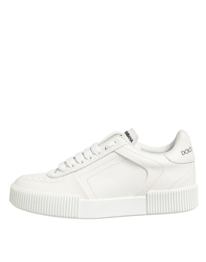 Dolce & Gabbana White Leather MIAMI Low Top Sneakers Shoes