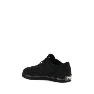 Y-3 Black Leather Low Top Sneakers