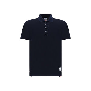 Thom Browne Blue Cotton Polo Shirt