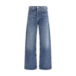 Agolde Blue Cotton Straight-Leg Jeans