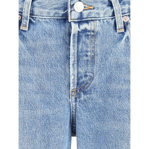 Agolde Blue Cotton Straight-Leg Jeans
