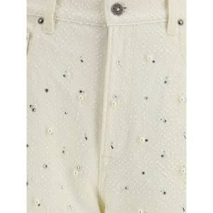 Golden Goose White Cotton Casual Pants