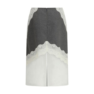 Jil Sander Gray Polyester Midi Skirt
