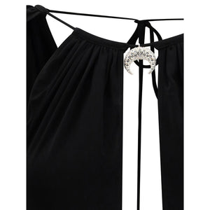 Marine Serre Black Viscose Top