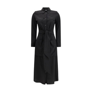 Ella Black Silk Casual Dress