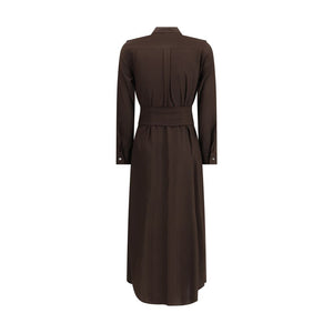Ella Brown Silk Casual Dress