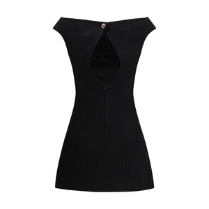 Marine Serre Black Fleece Wool Casual Dress