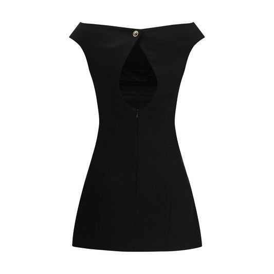 Marine Serre Black Fleece Wool Casual Dress