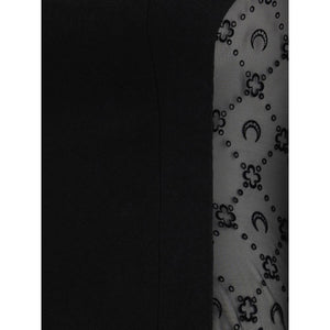 Marine Serre Black Fleece Wool Casual Dress