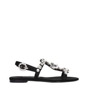 Dolce & Gabbana Black Satin Sandals