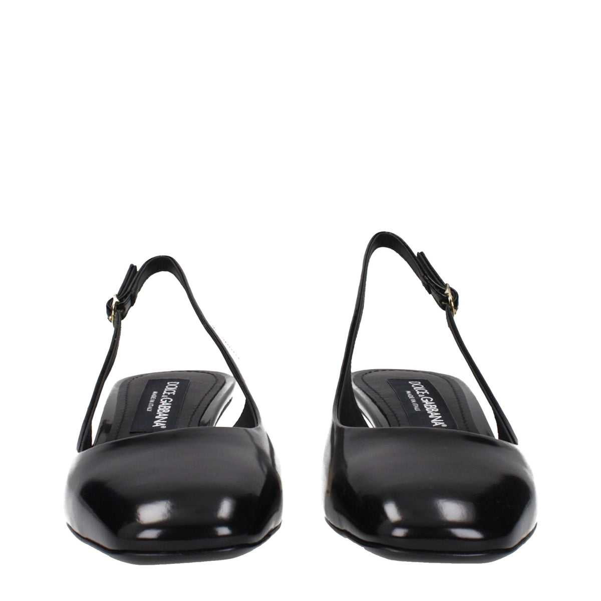 Dolce & Gabbana Black Leather Mid Heel Pumps