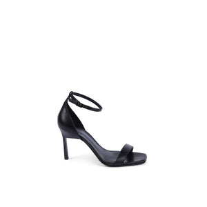 Calvin Klein Black Leather Stiletto Heel Sandals