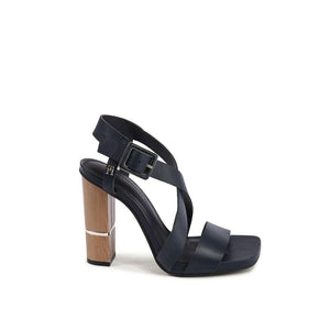 Tommy Hilfiger Blue Leather Stiletto Heel Sandals