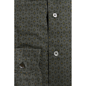 Bagutta Green Cotton Men's Slim Shirt