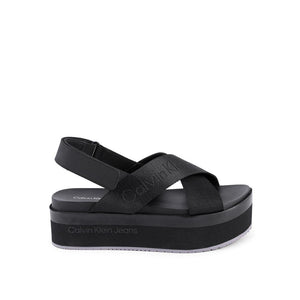 Calvin Klein Black Recycled Polyester Platform Sandals