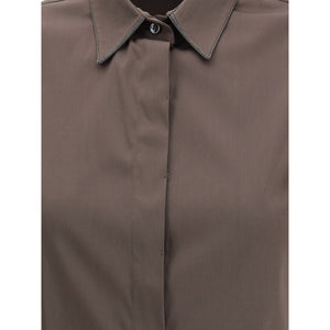 Brunello Cucinelli Brown Cotton Shirt